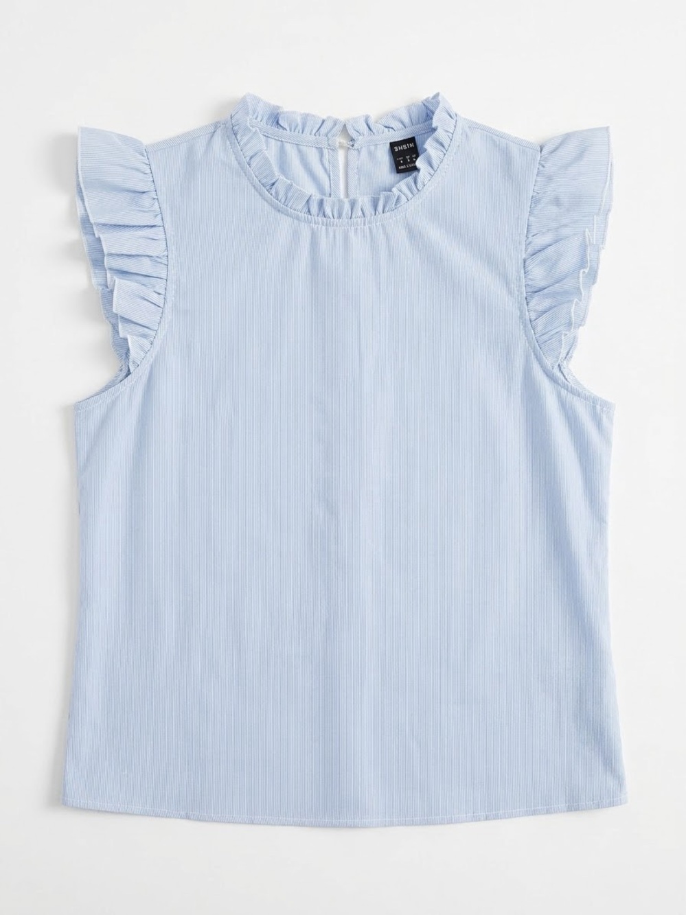 SHEIN Light Blue Ruffle Trim Sleeveless Camisole